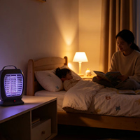 Lampe anti-moustiques USB CHIKO, tue-insectes UV-LED avec grille 1KV, purificateur d'air et gradation à 3 niveaux