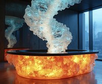 Comptoir de bar moderne de luxe pour boîte de nuit avec des designs de décoration lumineuse fantaisistes, comptoirs de bar à vin commerciaux
