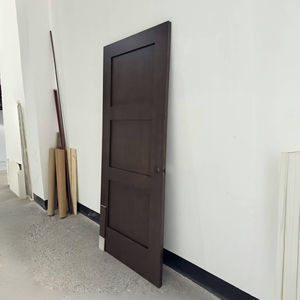 Portes intérieures en chêne, 3 panneaux, en bois massif, portes battantes en hêtre avec isolation acoustique pour maisons modernes à ouverture latérale - Product Image 2