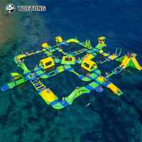 Plateforme aquatique modulaire portable Yuetong Wibit Alternative, île flottante, toboggan gonflable, parc aquatique, parcours d'obstacles