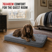 Orthopädische Hundematratze für Gästezimmer 76x48cm 8cm Gestepptes Haustierbett mit Abnehmbarem Wasserdichtem Bezug