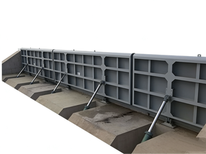 Porte battante hydraulique automatique en acier pour barrage |   Clapet de régulation pour le contrôle des inondations et la rétention de l'eau dans les rivières - Product Image 5