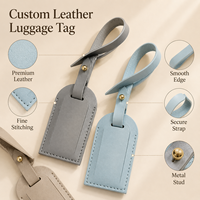 Étiquette de bagage personnalisée en cuir végétalien avec logo imprimé, idéale pour les cadeaux d'entreprise et les événements