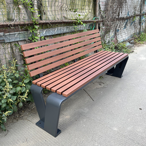 상업용 거리 휴식 좌석 공원 벤치 야외 아연 도금 강철 프레임 다리와 가든 몰 용 나무 칸막이 좌석 의자 - Product Image 4