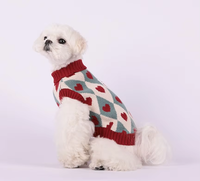Vêtements de créateur pour animaux de compagnie Pull pour chien et chat Pull tricoté à imprimé cœur Pull sans manches pour chien Pull pour la Saint-Valentin