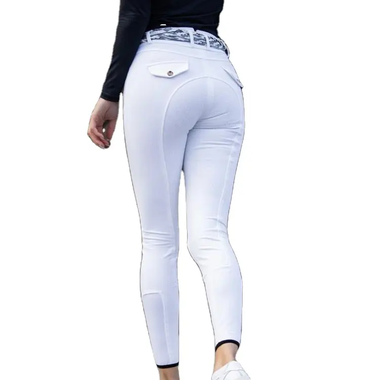 Neuer Artikel Frauen Reithose Weiße Farbe Mit Silikon Reit strumpfhose
