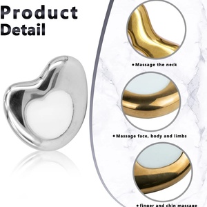 Custom Logo Heart Shape Cryo <b>Massager</b> Ice Roller Metal Ice Globes Skin Care Face <b>Tool</b> Stainless Steel Gua Sha - Product Image 2