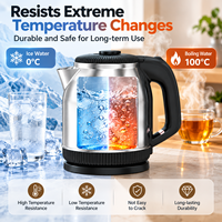 Bouilloire électrique en acier inoxydable de 1,8 L, 1500 W, chauffe rapide, chauffe-eau portable, arrêt automatique, base rotative à 360 degrés pour la maison et le bureau