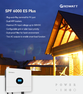 อินเวอร์เตอร์พลังงานแสงอาทิตย์แบบไฮบริดออฟกริด Growatt SPF 6000ES Plus 6KW ความถี่สูง 48V เฟสเดียว พร้อม MPPT สำหรับระบบโซลาร์เซลล์ มีสินค้าในสต็อก - Product Image 5