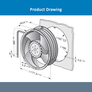 6318-2TDH4PU ebmpapst 172*51มม. 48VDC 140วัตต์2200mA 8900รอบต่อนาที863m 3 /h พัดลมระบายความร้อนตามแนวแกนสำหรับตู้แชสซี - Product Image 4
