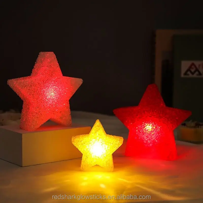 Linterna de estrella de cristal, baile de mano, decoración de fiesta de Coro, lámpara de estrella, brillante LED pentagrama, accesorios de linterna de estrella