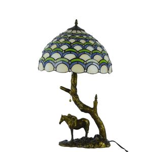 TFT-S01 Lampe De Table tiffany Bronze 16 Inch <strong>Stained</strong> <strong>Glass</strong> <strong>Lamp</strong> <strong>Shade</strong> 2x E27 - Product Image 1