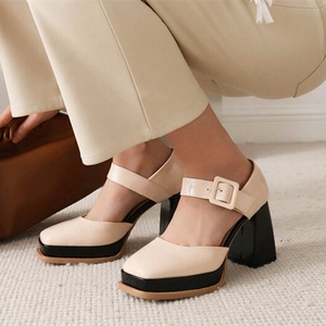 Zapatos de Tacón con Hebilla de Moda, Zapatos de Tacón Cuadrado con Plataforma, Sandalias de Verano para Mujer, Zapatos Mary Jane con Tacón Grueso, Talla Grande 46 - Product Image 2