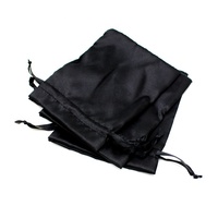 Sac cadeau en Satin de soie, pochette de rangement anti-poussière avec Logo personnalisé, disponible en noir, blanc et rouge