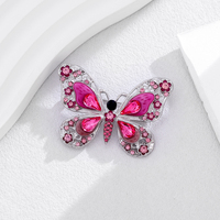 Broche Papillon Personnalisée en Alliage Diamanté pour Femme, Accessoire Vestimentaire Élégant et Léger de Luxe