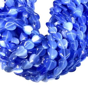 Al por mayor Cuentas de Corazón Ojo de Gato Brillantes de 4-12mm, Corazón de Doble Puff en Colores Gema Azul Claro, Verde, Rosa, Amarillo - Product Image 3