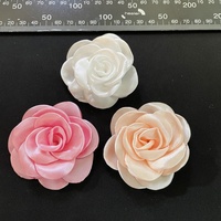 Bunga Mawar Poliester Buatan Tangan 5cm Gaya Korea Formal Empat Musim Bunga Artifisial Aksesoris Pakaian Gaun Anak