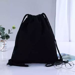Sac à dos en toile de coton personnalisé avec cordon de serrage, sac en toile de coton avec logo, vente en gros - Product Image 2