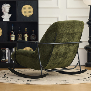 Sillón Mecedora de Tela de Diseño Moderno, Sillón Individual Tipo Columpio, Sofá Reclinable de Ocio, Minimalista, para Sala de Estar o Dormitorio - Product Image 3