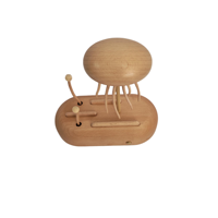 Sculpture cinétique élégante de méduse géante, ornement en bois massif sculpté à la main pour table basse, bureau et bibliothèque