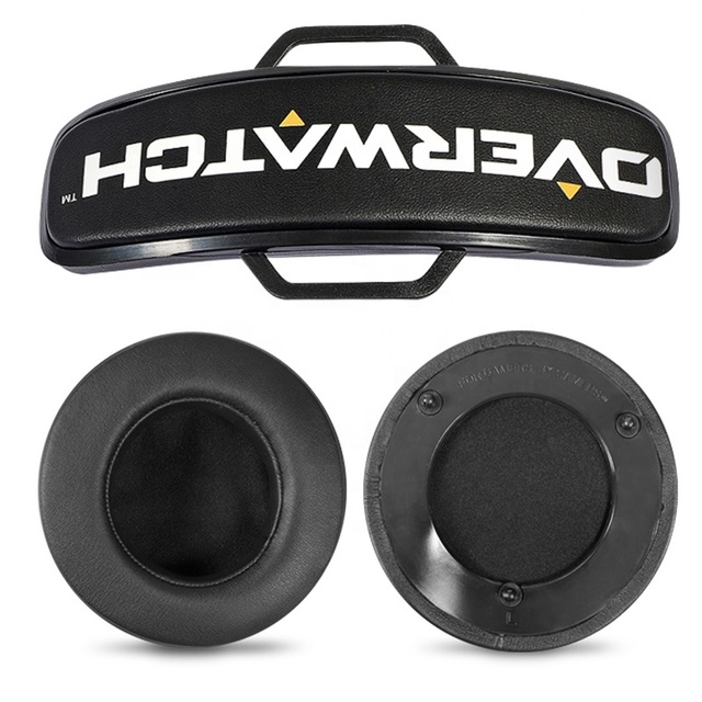 ManO'War Protein Leather Noise Cancelling Breathable Black Earpads for Replacement Memory Foam Ear Cushion Kit Pad Headphone