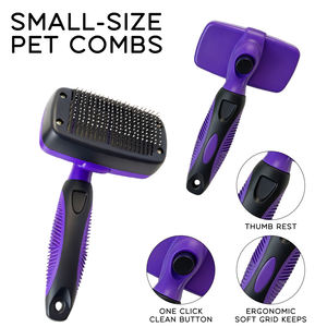 Pettine di Alta Qualità Ecologico per Rimozione Peli di Cani e Gatti in Acciaio Inox e Plastica Strumento per Toelettatura Animali con Funzione Massaggio Multicolore - Product Image 4