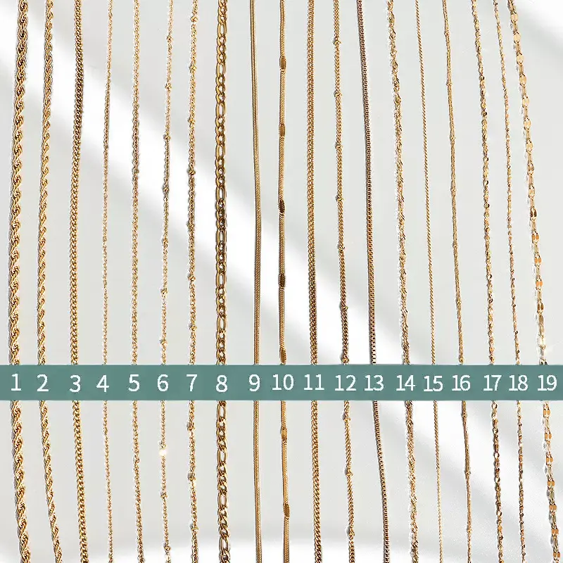 Stili multipli all'ingrosso 18 carati placcato oro gioielli in acciaio inossidabile corda catena di grano girocollo moda donna uomo collana a catena cubana