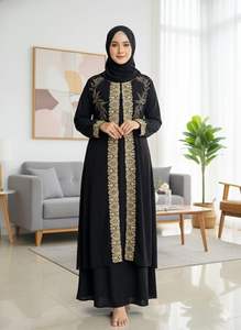 Nueva Túnica Bordada Musulmana de Oriente Medio, Ropa Islámica para Mujer, Abaya Abierta, Abaya Modesta de Oriente Medio para Ramadán y Eid - Product Image 6