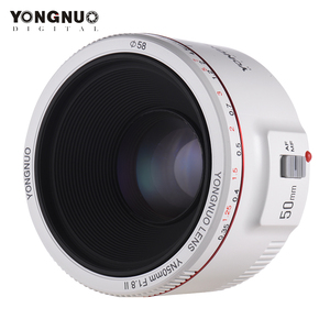 Yongnuo YN50mm F1.8 II Trắng AF/MF 0.35m tập trung khoảng cách tiêu chuẩn Prime Máy ảnh ống kính cho Canon DSLR máy ảnh - Product Image 1