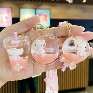 سلسلة مفاتيح كيتي كات اللطيفة مع رمال متحركة، دمية كرتونية، قلادة لحقيبة الطلاب، سلسلة مفاتيح للسيارة، إكسسوارات صغيرة - Product Image 2