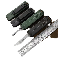 Vente directe usine Couteau scalpel pliant en acier inoxydable D2 avec manche en aluminium, couteau de camping EDC, auto-défense, DIY, OEM, garantie 1 an, 10 exemplaires