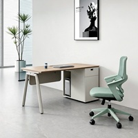 Escritorio de Madera Simple y Moderno para Personal, Cubículo de Oficina, Estación de Trabajo con Partición, Escritorio para Computadora con Almacenamiento, Diseño Duradero