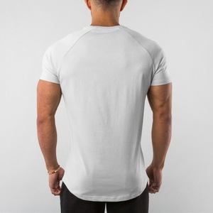 T-shirt de sport pour homme de qualité supérieure, design ajusté musclé en coton, impression personnalisée avec logo, tissu tricoté teint en pièce - Product Image 5