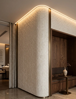 Revêtement mural extérieur en travertin mosaïque, vente en gros Chine, OEM, prix bas, carrelage mural flexible en pierre calcaire pour hôtels et villas