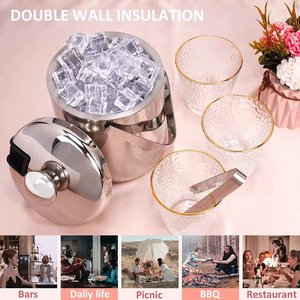 Camol Custom 1300ml Ice Bucket with Lid Sieve Ice Clip Stainless Steel <b>Bar</b> <b>Tools</b> Accessories Bartender Kit for Home <b>Bar</b> Pub - Product Image 5