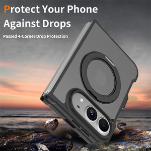 Coque de téléphone résistante aux chutes aux quatre coins, 360 ° Étui antichoc avec béquille magnétique rotative pour <span class=keywords><strong>iPhone</strong></span> 18 Fold - Product Image 2