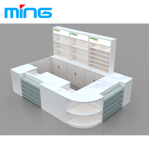 Banco cassa <span class=keywords><strong>bianco</strong></span> in vetro per farmacia farmacia - Product Image 2