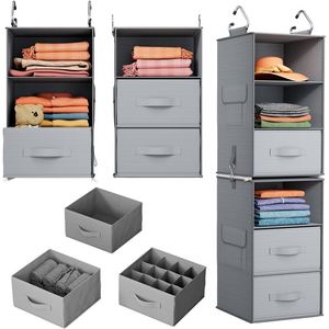 <b>Wardrobe</b> Nursery Baby Clothes Organizer Black Hanging Closet Storage Shelf - Product Image 2