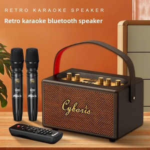 Altavoz Karaoke Inalámbrico Retro Portátil para el Hogar y Exteriores con Micrófono, <span class=keywords><strong>Radio</strong></span> FM, Multifunción, Caja de Sonido de Regalo - Product Image 3