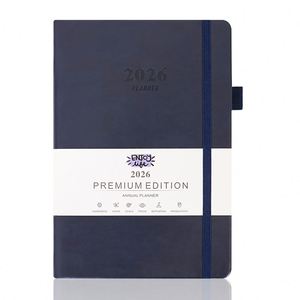 Navy Blue 2026 <b>Daily</b> <b>Planner</b> <b>Notebook</b> Set with Writing Pen Within Gift Case - Product Image 1