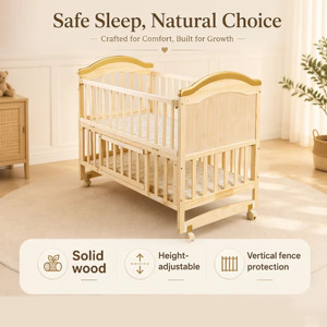 Cuna de Madera Multifuncional 3 en 1 con Almacenamiento para Dormitorio, Sala de Estar, Escuela - Product Image 3