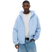 Sweat à capuche zippé oversize en maille pour homme, coupe ample, style décontracté, idéal pour le streetwear et le quotidien