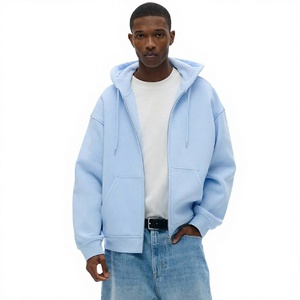 Sweat à capuche zippé oversize en maille pour homme, coupe ample, style décontracté, idéal pour le streetwear et le quotidien - Product Image 5