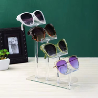Support d'exposition pour lunettes en acrylique moderne, poli, transparent, à 6 étagères, léger, facile à assembler, support pour lunettes de myopie, support pour lunettes de soleil
