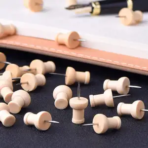 Push Pins Popular 100 Pcs Packing Wooden Push Pins Wooden Drawing Pins For Home Office Craft Project