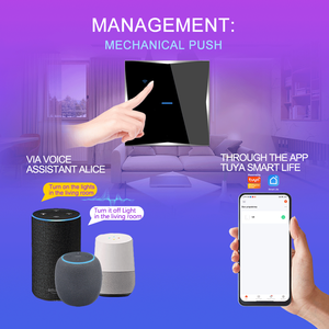 CE RoHS 1/2/3/4 Gang WIFI Tuya Alexa Control remoto luz pared táctil Wifi interruptor inteligente No/con cable neutro Universal - Product Image 4