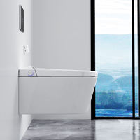 Cuvette de toilette électrique intelligente en céramique murale de haute qualité, une pièce, salle de bain automatique, suspension murale, toilettes intelligentes