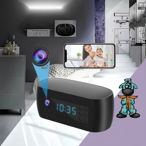 Cámara de Vigilancia WiFi Inalámbrica 1080P con <span class=keywords><strong>Reloj</strong></span> <span class=keywords><strong>Despertador</strong></span>, CMOS, Zoom Óptico 10x-20x, Visión Nocturna Infrarroja, Monitor para Bebés, Compatible con Tarjeta y Nube - Product Image 3