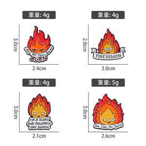 Broche <span class=keywords><strong>de</strong></span> esmalte Calcifer <span class=keywords><strong>de</strong></span> la serie <span class=keywords><strong>de</strong></span> animación <span class=keywords><strong>de</strong></span> Hayao Miyazaki, insignia <span class=keywords><strong>de</strong></span> elfo <span class=keywords><strong>de</strong></span> <span class=keywords><strong>fuego</strong></span> para mochila, accesorios <span class=keywords><strong>de</strong></span> ropa, regalo, joyería, letras metálicas - Product Image 3