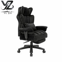 Chaise de jeu ergonomique moderne Yazhi à dossier haut avec support lombaire en cuir PU pivotant à 360 degrés avec cadre en acier inoxydable
